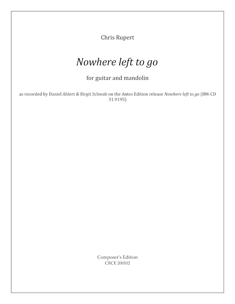 Nowhere left to go title page